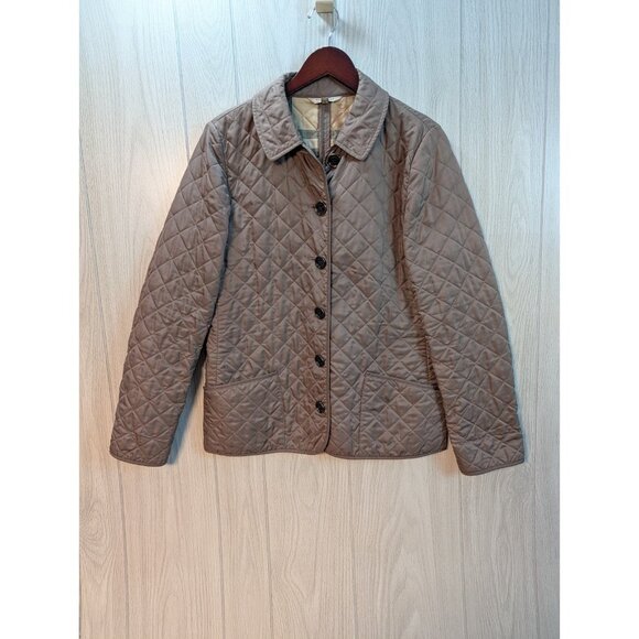 Burberry Jackets & Blazers - Burberry Brit Quilted Jacket Women’s Nova Check Lined Beige Coat Medium